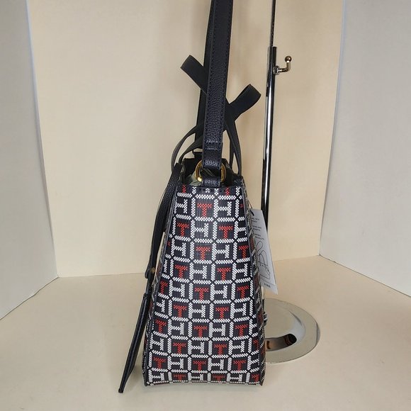 Tommy Hilfiger Navy North South Satchel with Detachable Pouch - NWT - Picture 6 of 12